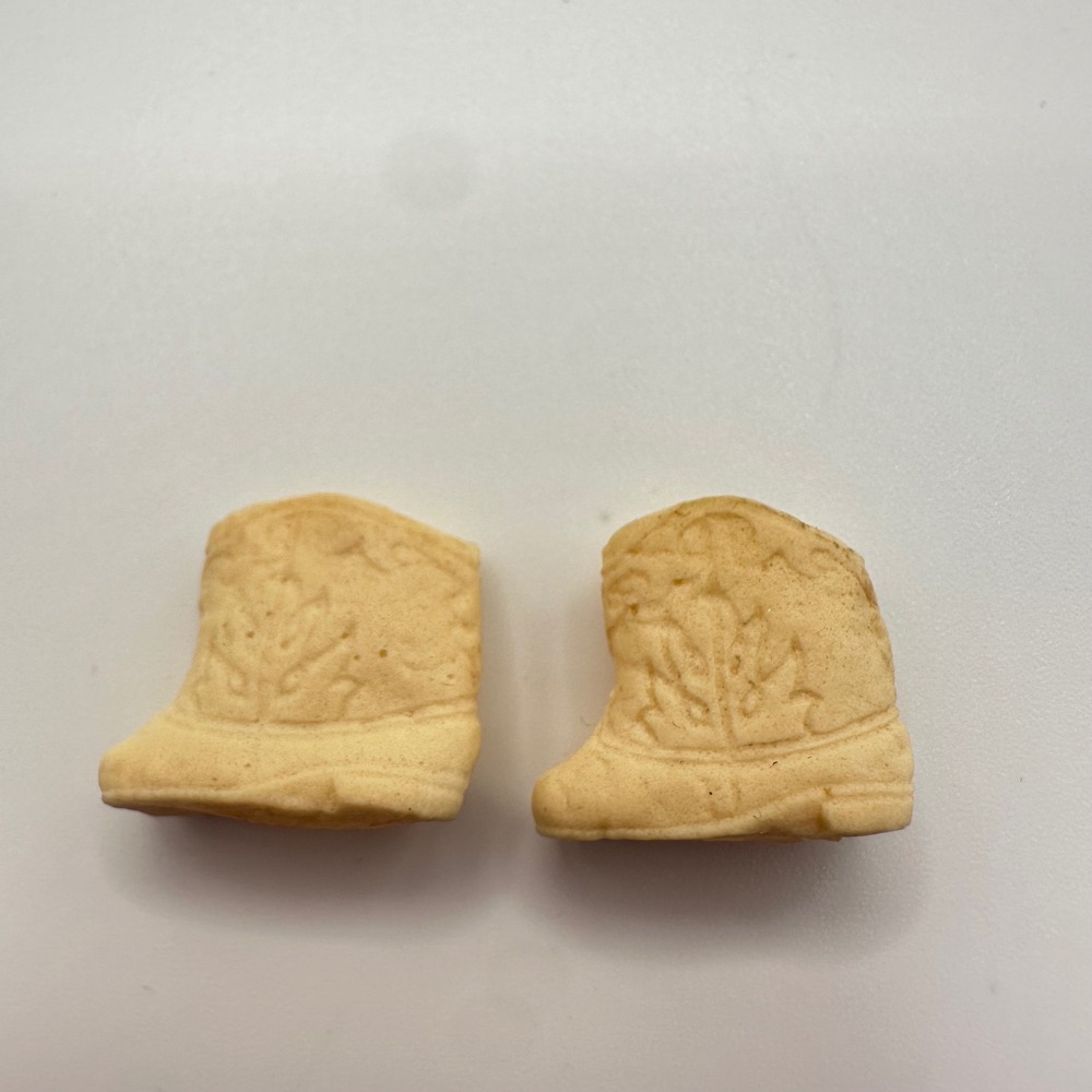 Vintage Mattel Liddle Kiddle Squishy Cowboy Boots Tan Japan Doll Accessories